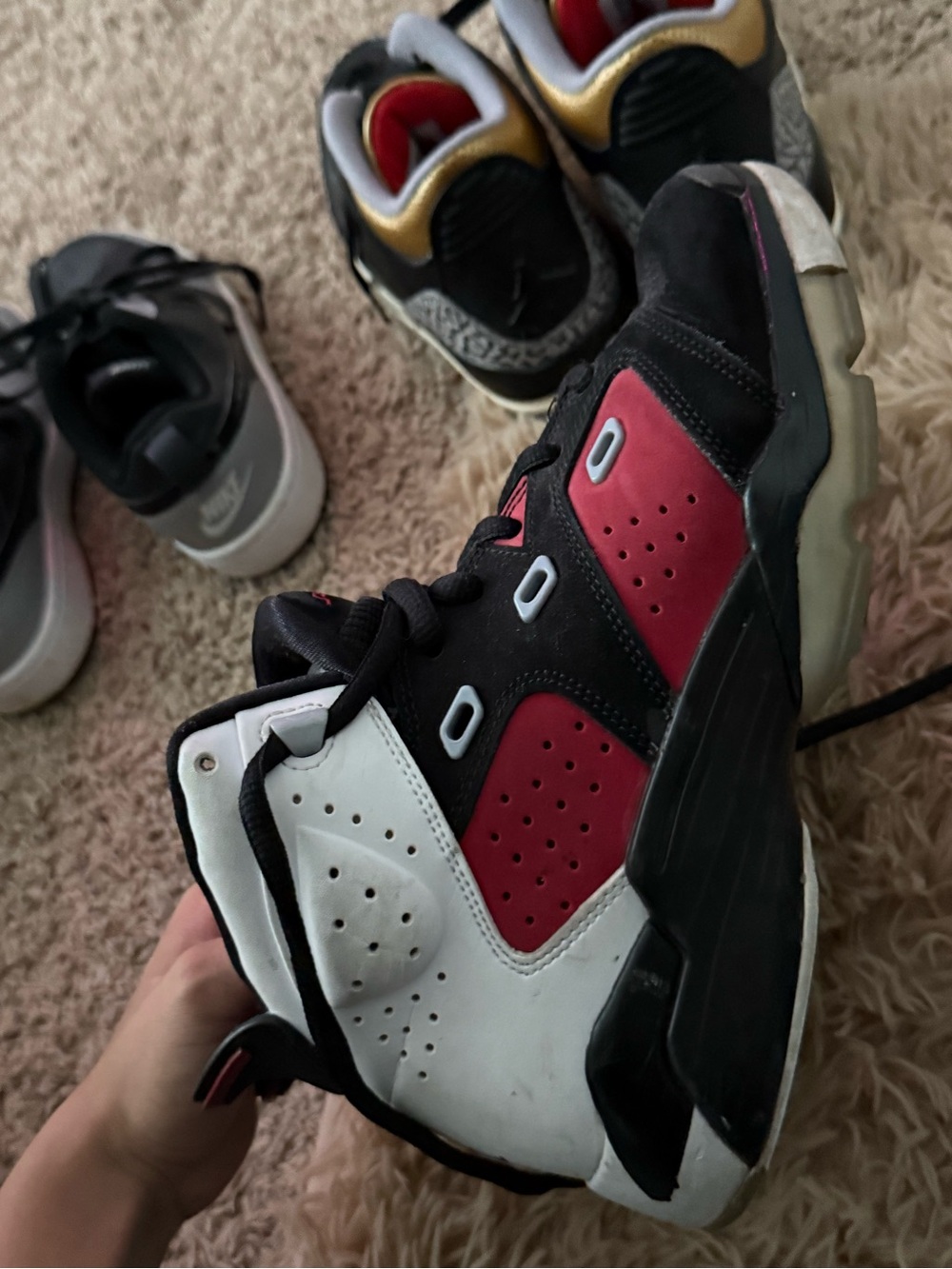 Jordan Black and Gray Youth Sneakers